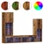TV ormar S LED lampica 4 pcs Staro drvo Konstruirano drvo