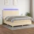 Vidaxl Box spring postelja z vzmetnico LED krem 180x200 cm blago