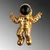Wallity Zidna dekoracija Cosmonaut 5, 35x47x10 cm, Bakar