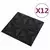 Zidne panele 12 pcs Origami crna 50 x 50 cm XPS pjena