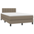 vidaXL Box spring postelja z vzmetnico LED taupe 120x200 cm blago