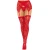 LEG AVENUE - LACE THIGH HIGHS & GARTERBELT RED
