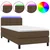 Greatstore Box spring postelja z vzmetnico LED temno rjava 80x200 cm blago