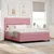 LED Box Spring Krevet Ružičasta 180 x 200 cm Baršun