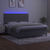 Krevet box spring s madracem LED svjetlosivi 180x200 cm baršun