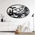 WallXpert metalni zidni ukras 5190, medved, orao i planinski pejzaž u ovalnom ramu, 75 x 45 cm, crni