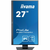 IIYAMA 27 ETE IPS-panel, ULTRA SLIM LINE, 2560x1440 WQHD, 5ms, FreeSync, 15cm height adj. stand, 350cd/m2, VGA, HDMI, DisplayPort, Speakers,  USB-HUB(2x3.0)