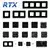 shumee ČRN 3-poljni stekleni okvir za sistem RTX SH