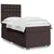 Vidaxl Box spring postelja z vzmetnico temno rjava 100x200 cm blago
