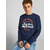 JACK & JONES Sweater majica Brat, mornarsko plava / bijela / crvena