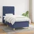 Vidaxl Box spring postelja z vzmetnico moder 90x200 cm blago