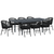 Vrtni set za objed 9 pcs Crna poliratan