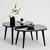 Hanah Home Set klub stolova, 2 komada Gusto Crno-Sivi