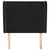 Uzglavlje s ušima crno 83 x 23 x 118/128 cm baršunasto