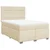 Vidaxl Box spring postelja z vzmetnico krem 160x200 cm blago