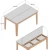 Hanah Home Milan 514 Trpezarijski sto, Belo-Braon
