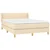 Vidaxl Box spring postelja z vzmetnico krem 140x190 cm blago
