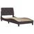 Vidaxl Posteljni okvir brez vzmetnice temno rjav 80x200 cm blago