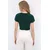 Trend Alacati Stili Ženska bluza kratkih rukaa Alc-X11782, Okrugli izrez, Zelena