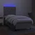Vidaxl Box spring postelja z vzmetnico LED sv. siva 100x200 cm blago