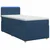 vidaXL Postelja boxspring z vzmetnico Modra 100 x 200 cm Blago