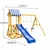 Kinder Home Dečiji drveni set 4u1 – tobogan 1,8 m, 2 ljuljaške, penjalica i mreža od konopaca 308×318×244cm