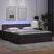 Krevet s prostorom za pohranu s LED-om Siva 160 x 200 cm