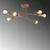Opviq Luster Fleur-1502, 66x66 cm, 6xE27, 40W, Bakarne boje