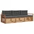 Set vanjskih sofa s jastukom 3 pcs Prirodna i antracit