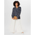 KAFFE CURVE Bluza Sida temno modra/bela