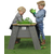 Miza za vrtnarja iz bora Aksent planter table Exit Toys velika prostornina 45 litrov od 3 leta