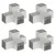 Spojnici za stupove u X-obliku 4 kom pocinčani metal 101x101 mm