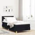 LED Box Spring Krevet s LED trakama Crna 80 x 200 cm tkanina