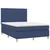 Vidaxl Box spring postelja z vzmetnico LED modra 140x190 cm blago
