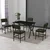HANAH HOME Set Trpezarijski sto i 4 stolice Dubai Green Black