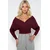Trend Alacati Stili Ženska bluza dugih rukava ALC-019-053-BLZ, V-izrez, Bordo
