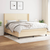 vidaXL vidaXL Box spring postelja z vzmetnico krem 160x200 cm blago, (20897190)