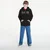 Mikina Thrasher Flame Embroidered Zip Hoodie Black M