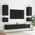 Zidni TV ormarić s LED svjetlima crni 40,5 x 35 x 40 cm