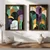 WallXpert set uramljenih MDF slika NAL195-46, art deco lukovi u zelenoj, ljubičastoj i zlatnoj, 2 x 35,5 x 47 cm