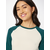 Womens Organic Cropped Retro Baseball Long Sleeves with White Sand/Jasper