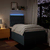 Vidaxl Box spring postelja z vzmetnico modra 120x190 cm blago