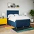 Vidaxl Box spring postelja z vzmetnico modra 140x200 cm blago