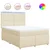 vidaXL Box spring postelja z vzmetnico krem 140x200 cm blago