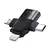 OTG adapter Techsuit SoundVoltX A17 4v1 USB-A v USB-C, Micro-USB, Lightning - črn