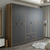 Hanah Home Garderober Elina, 270x210x52cm, Tamnosivi