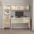 Hanah Home radni sto sa policom Ruby Desk + Shelf + Bookcase Set, Moonstone / orah