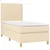 Vidaxl Box spring postelja z vzmetnico krem 100x200 cm blago