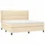 Vidaxl Box spring postelja z vzmetnico LED krem 200x200 cm blago