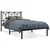 Vidaxl Kovinski posteljni okvir z vzglavjem črn 107x203 cm